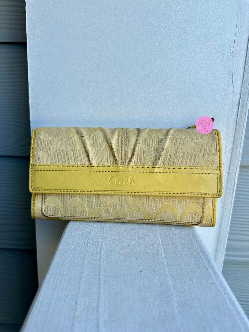 Coach yellow long wallet
